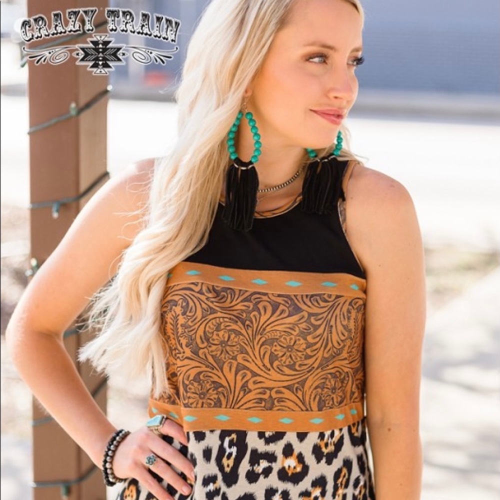 Crazy Train Buckstitch Babe Tank Top - Picture 3 of 8